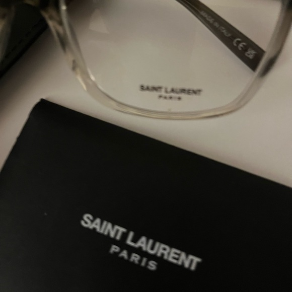 Saint Laurent Black and Silver Glasses - Picture 2 of 3